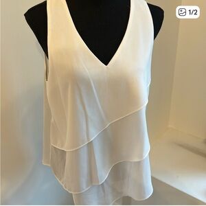 Lush Elegant White Layered Tank Top